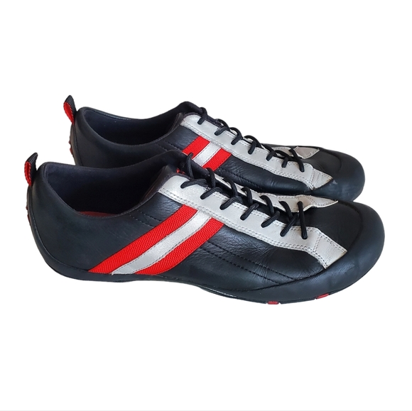 Ecco Shoes - Ecco Black and Red Women's Sneakers
